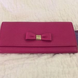 NWT Mulberry fushia pink bow continental wallet